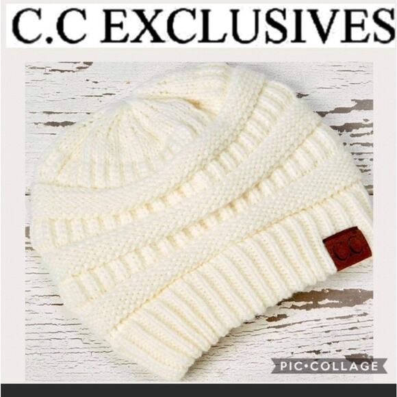 CC Exclusives Ivory Knit Beanie NWT - Picture 2 of 3